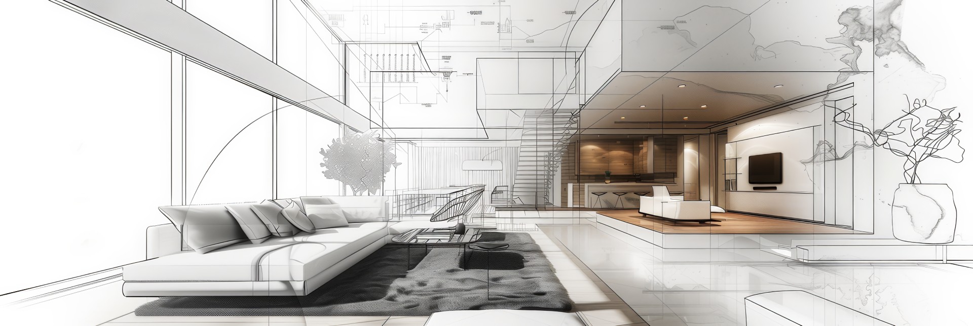 Plan 3D de décoration intérieure imaginé par un architecte